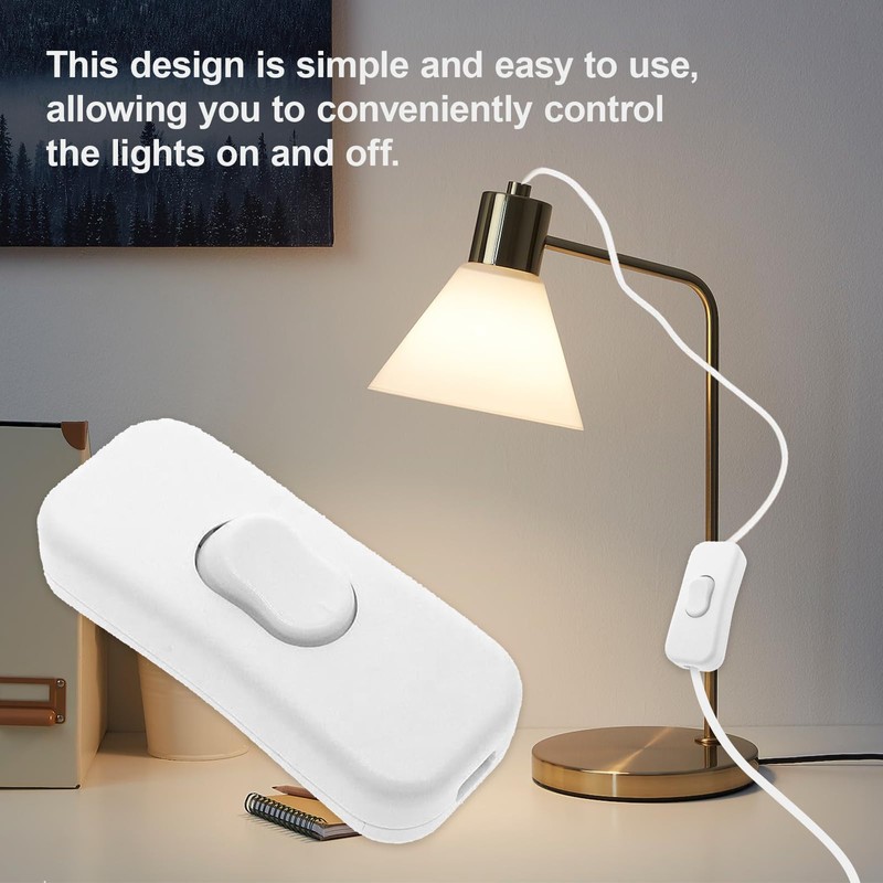 DAJING Inline Light Switch for Lamps - 2-Pack, 250V 2A,