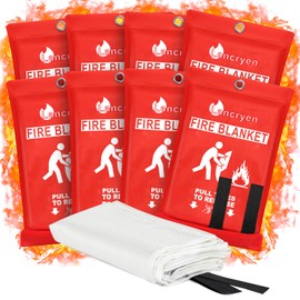 2025 Emergency Fire Blanket, 8 Pack Fire Extinguisher Blanket, Fire Suppression Blanket, Flame Retardant Blanket Fire Safety Blanket for Home, Kitchen, School, Grill, Car, Office, Warehouse(40” x 40”)