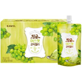Rawel Thingle Delicious Konjac Jelly 1box (130g x 10packs) / Sugar Free/Low Calories/Fruit Flavor with low carb/Drinkable Zero Sugar Jelly Dessert (Muscat)