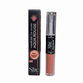 Aqua Rouge Matte Liquid Lipstick and Clear Lipgloss Duo by She Makeup (AR04 Terra Cotta)