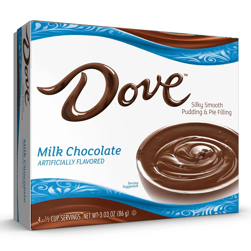 Dove Milk Chocolate Pudding Mix 3.34 Oz Pack Of 12