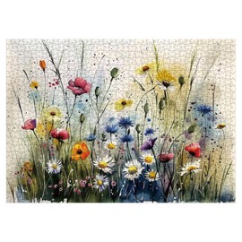 Spring Flower Puzzles for Adults 1000 Pieces, Nature Floral Jigsaw Puzzles, Beautiful Wildflower Art Puzzles