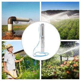 1HP Deep Well Submersible Pump,110V/60Hz Submersible Pump, 3420rpm Stainless Steel Water Pumps, Deep Well Pump for Farm Irrigation