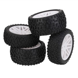 Mxfans 4 Pieces in Black burakkupointotaiya Front and Rear Wheel RC1: 10 Off-Road for 16 Spokes RC Car Wheel Rims