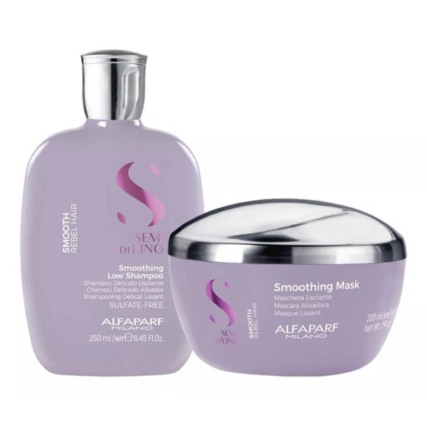 Alfaparf Semi Di Lino Smooth Rebel Hair Shampoo Y Mascarilla