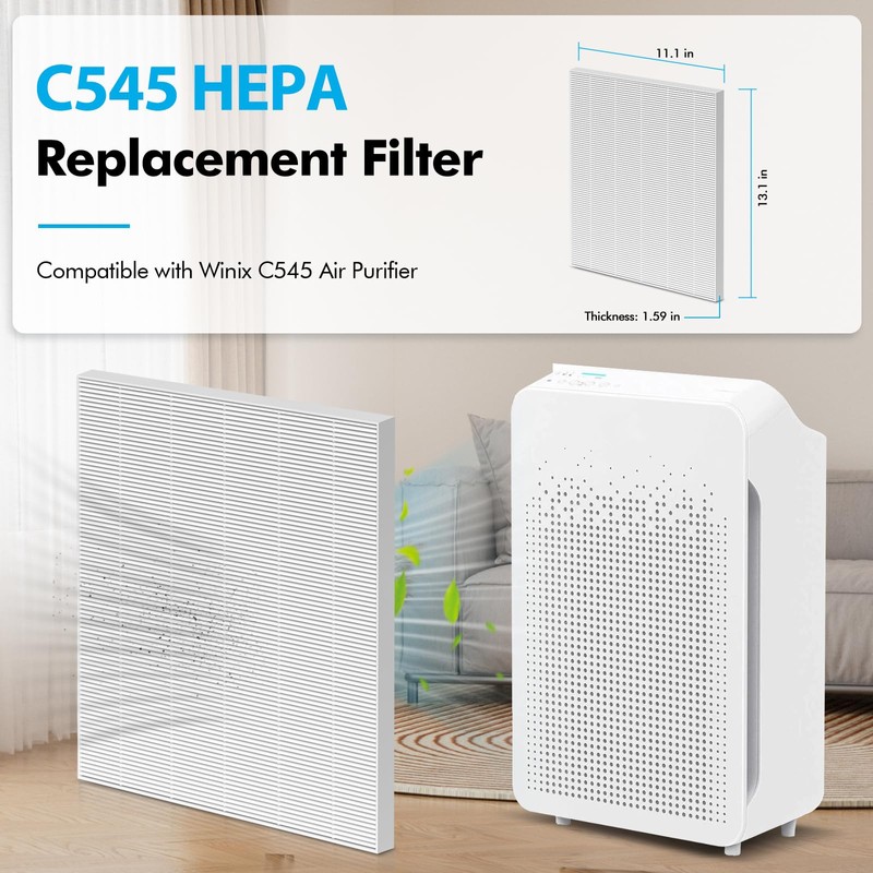 FFAC 4 Pack C545 Replacement HEPA Filter Compatible with Winix