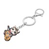DUOWEI Acrylic Cute Patriotic Cat Keychain Key Ring 4th of