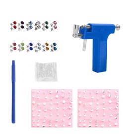 GVSAVY 200 PCS Ear Piercing Set with 12 Pairs of Colorful Stud Earrings, Ear Piercing Tool, Ear Piercing Gun, Suitable for Home Use