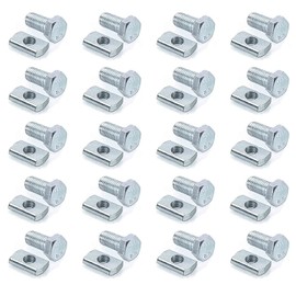 P3010 Channel Nut and 1/2" x 15/16" Bolt for All 1-5/8" Strut Channel. Solar Panel Mounting Brackets Channel Steel Screws (20)
