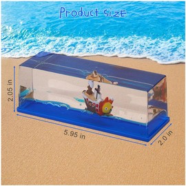 ZHjuju Cruise Ship Fluid Drift Bottle, Unsinkable Boat Creative Acrylic Fluid Drift Bottle Cruise Ship One Piece Fluid Drift Bottle for Table and Car Decoration
