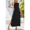 Zeagoo Black Maxi Dress Sleeveless Sun Dresses Beach Crew Neck