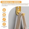 NUTSFLOW 2-Pack Gold Foldable Wall Hooks – Heavy Duty Folding