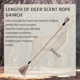Niantime Deer Attractant Rope for Hunting, 64 Inch Deer Scent Rope Hunting Mock Scrape System, Rigid Hunting Accessories for Deer (2 Pack)