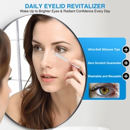 NKQ Eyelid Brush for Sensitive Eyes,Soft Silicone Eyelid Scrubber,Gentle Cleansing for Blepharitis,MGD & Dry Eyes, Fast Removes Dirt,Oil & Debris,Eye Care Dry Brush for Eyelid Cleaner Parters (White)