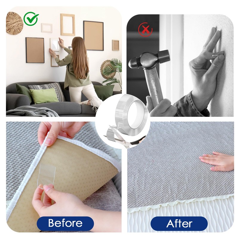 EFOK Double Sided Tape Heavy Duty, Nano Tape Mounting Tape