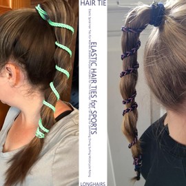 Handwoven Elastic Hair Ties for Women – 3-Pack Braided Ponytail Holders, Damage-Free for Long Hair, Swimming, Sports, Wind – 25"