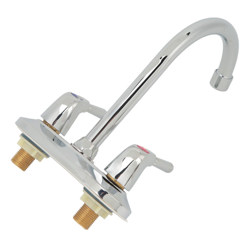 Sink Faucet 2 Handle 2 Holes Deck Plate Design Hot