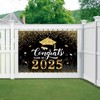 Congrats Class of 2025 Backdrop Black Gold Glitter Graduation Party