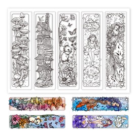 GLOBLELAND Fairytale Bookmarks Clear Stamps Mermaid Bookmarks Labels Clear Silicone Stamp Mushroom Bookmarks Transparent Silicone Clear Stamps Seal for DIY Scrapbooking Journal Album Craft