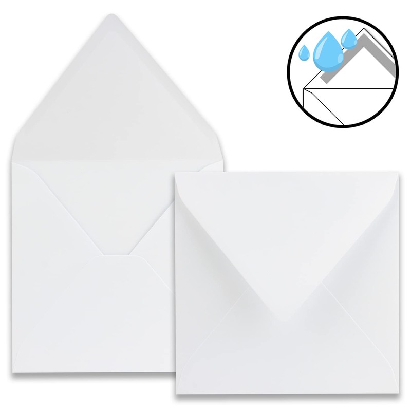 "NEUSER PAPIER" 100 square envelopes Color: White Format: 16.5 x