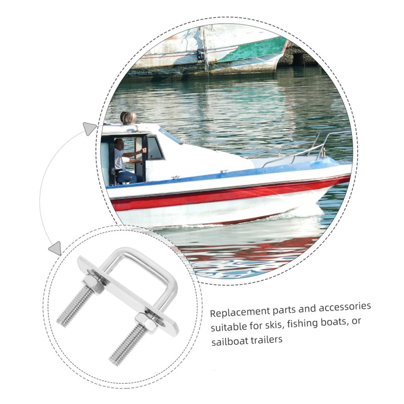 ULTECHNOVO 4pcs Heavy Duty Stainless Steel U-Bolts for Boat Trailers