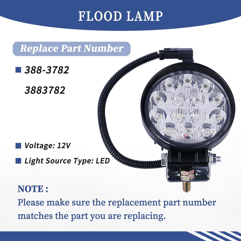 Getfarway 388-3782 Flood Lamp Light Compatible with Caterpillar CAT Loader