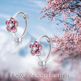 POPLYKE Sunflower Earrings for Women 925 Sterling Silver Flower Hoop Earrings for Girls Cartilage Earring Huggie Hoop Earrings Sunflower Jewelry