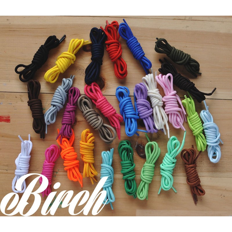 Birch Round Shoelaces 27 Colors 3/16" Thick Shoe Laces 4