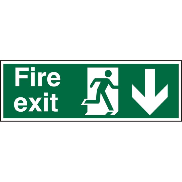 Seco Fire Exit - Fire Exit, Man Running Right, Arrow