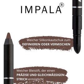 IMPALA | Wasserdichter Eyeliner mit Silikon, Braun Nº 05 | Präziser Strich oder rauchiger Effekt | Leicht aufzutragende cremige Textur | Intensive, lang anhaltende und wasserfeste Farbe