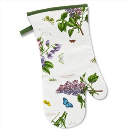 Pimpernel Botanic Garden 14.5" Gauntlet Oven Glove | Floral Motif | Cotton Textile Blend | Machine Washable | Ideal for Cooking, Grilling, and Baking