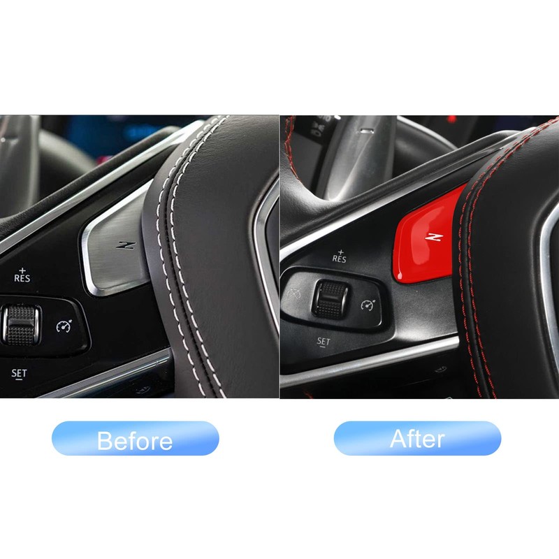 Steering Wheel Z Button Cover Trim Sticker Replacement for Corvette