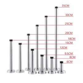 ZPPZ Wall Door Stopper, Stainless Steel Door Stop Wall Mounted Door Stopper, High Performance Stainless Steel Shock Absorber, Rubber Buffer for the Wall, 25 cm