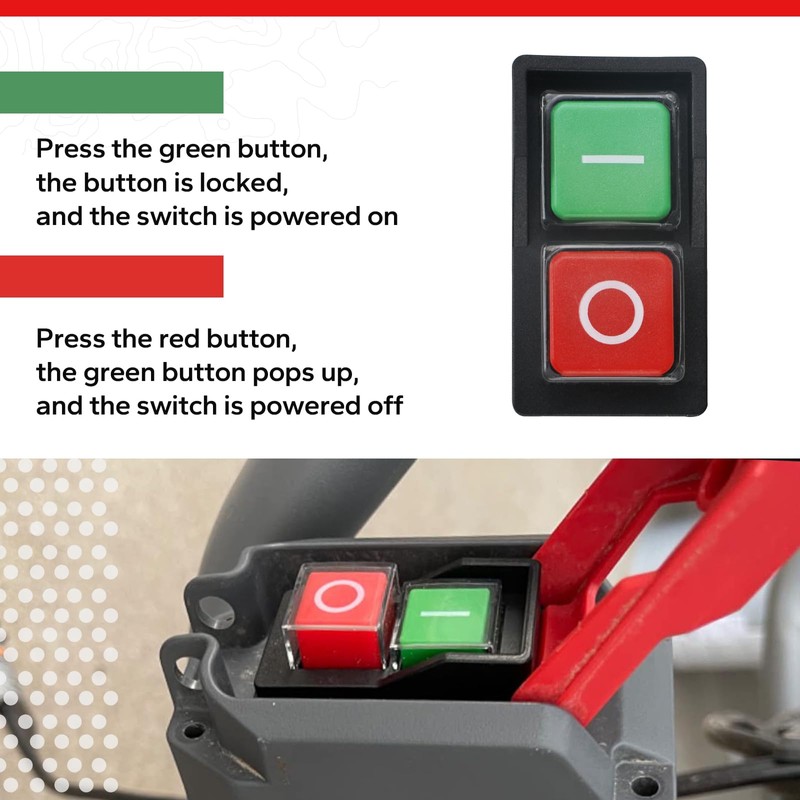 120V Electromagnetic Push Button Switch for Table Saws,Drill Press,Router Table,