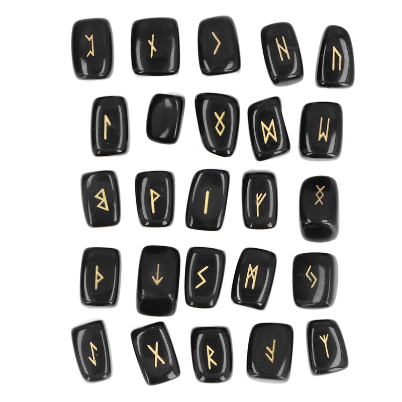 Rune Stones Ancient Rune Fine Workmanship Stylish Appearance Obsidian Material