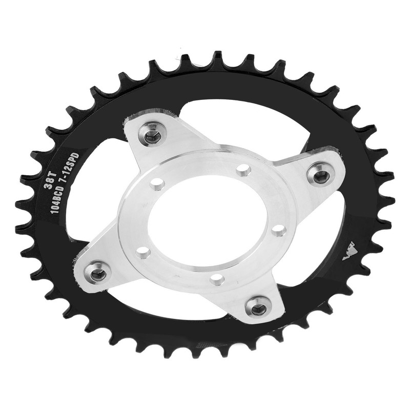 104BCD Electric Bike Chainring and Adapter 38T Aluminum Alloy CNC