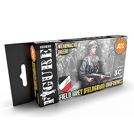 AK Interactive Figure Series 3G Acrylic Paint Set - Field Grey Uniforms (AK11627)