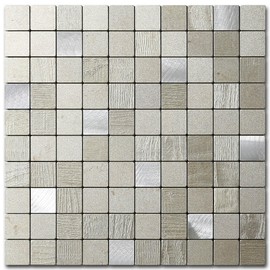 M MOFIT Stone Backsplash Tile Peel and Stick for Kitchen,Bathroom Square Mosaic Wall Sticker Panels Waterproof(Champagne 10pcs)