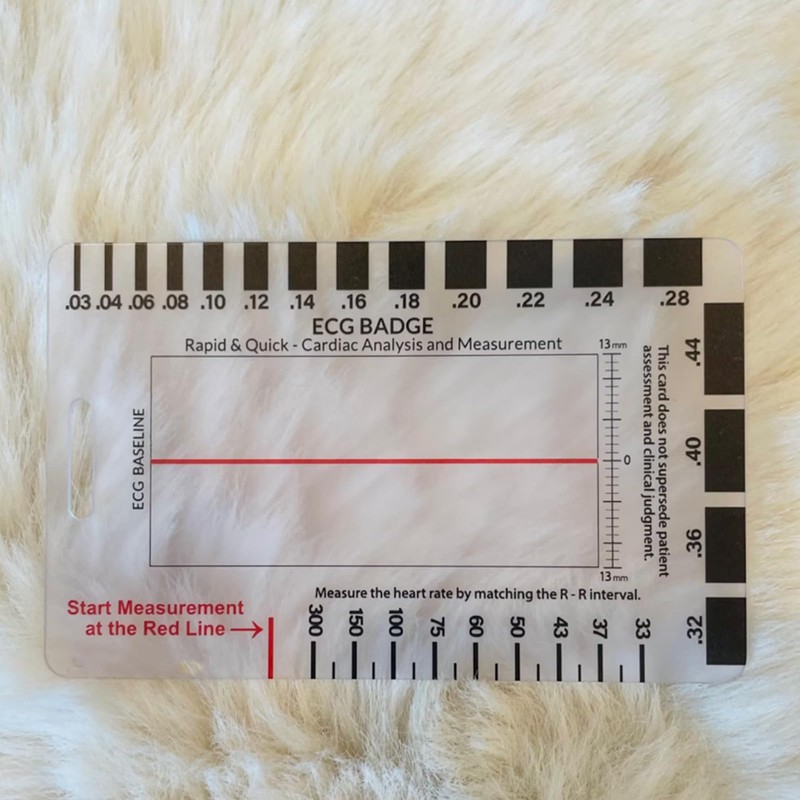 Funny ECG EKG Rhythm Pocket Card,Double Sided Badge Card EKG