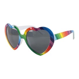 Enwye 2Pcs Pride Rainbow Heart Sunglasses, Gay Pride Accessories, Unisex Adults, Festive Rainbow Heart Style