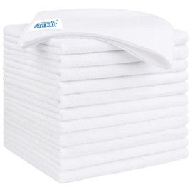 HOMEXCEL White Microfiber Cleaning Cloths 12 Pack, 12.5 x 12.5 Inch Microfiber Towel for Cars, Ultra Absorbent Cleaning Rags, Lint Free Cleaning Towels for Household, Kitchen, Window, and Car