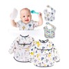 4 Packs Baby Bibs, Waterproof Toddler Bibs with Sleeve, SUPTMAX