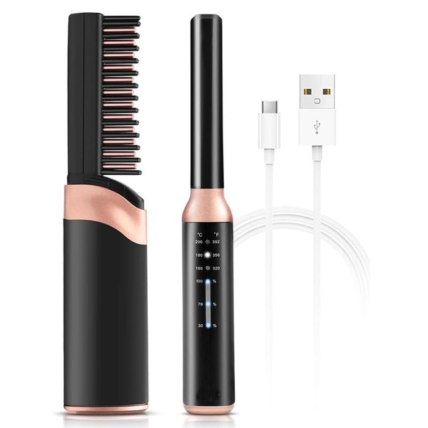 Cordless Beard Brush for Men, iTayga Anti Scald Beard Comb,