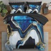Pamnest Comforter Set Queen Size, Deep Blue Painting 7 Pcs