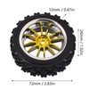 NIZUUONE 4-Piece RC Car Tyres Gold Star Shape 12 Hole