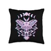 Glitch Lunar Moth Moon Phases Crystals Mushrooms Throw Pillow