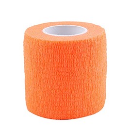 SPYMINNPOO 5 Rolls Self Adhesive Bandage, First Aid Self Adherent Wrap Tapes Personal Care Body Correction and Protective Gear (Fluorescent Orange)