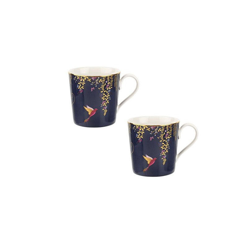 Sara Miller Chelsea Collection Mugs, Set of 2, Navy, Fine