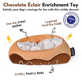 CHEWFFON Chocolate Éclair Dog Snuffle Toy, Layered Treat Enrichment