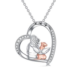 Midari Dog Necklace for Her Sterling Silver Dog Mom Gifts for Women Paw Necklace I Love You Forever Puppy Lover Memorial Gifts for Women Mama